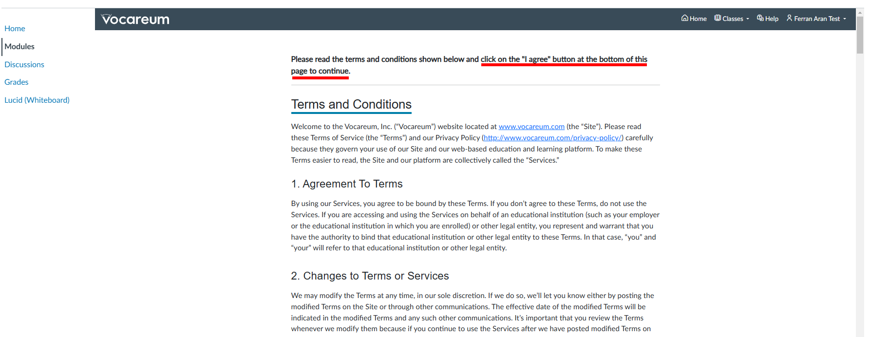 AWS Academy terms and conditions