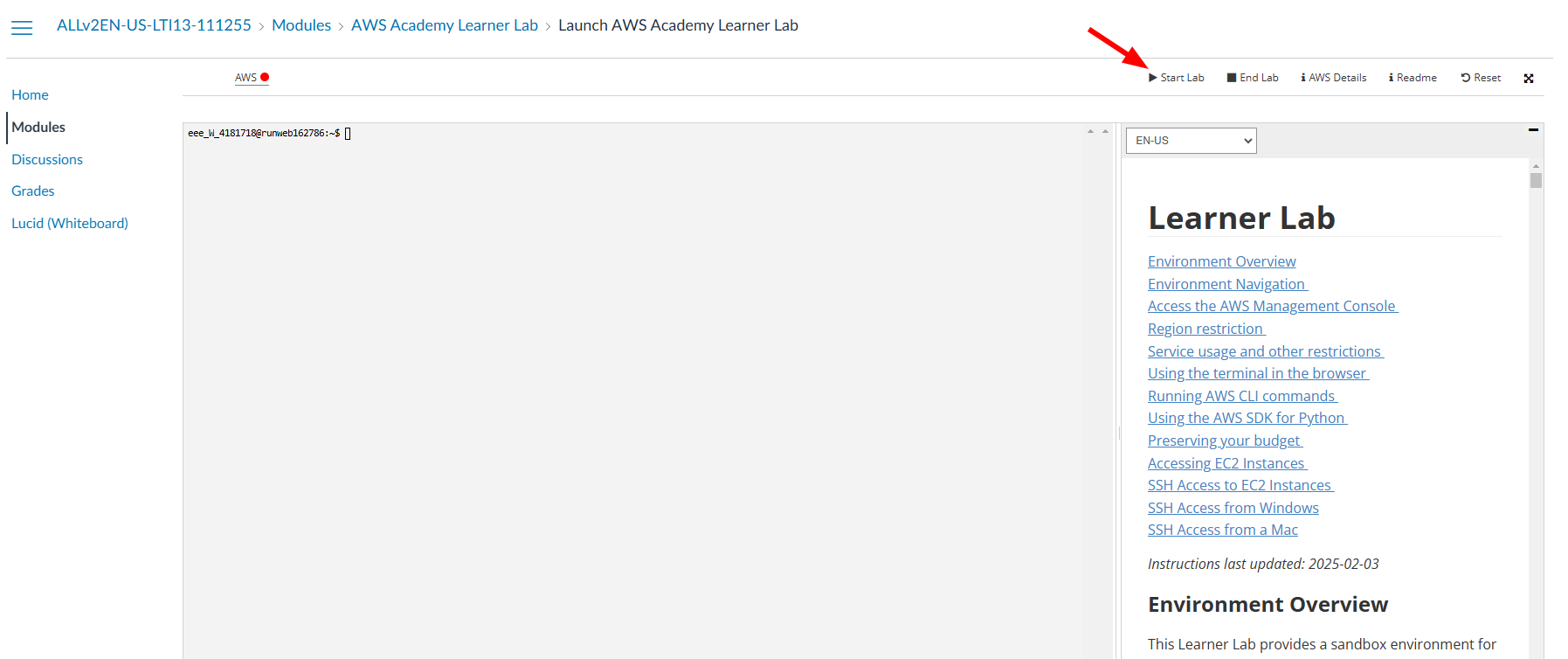 AWS Academy terms and conditions